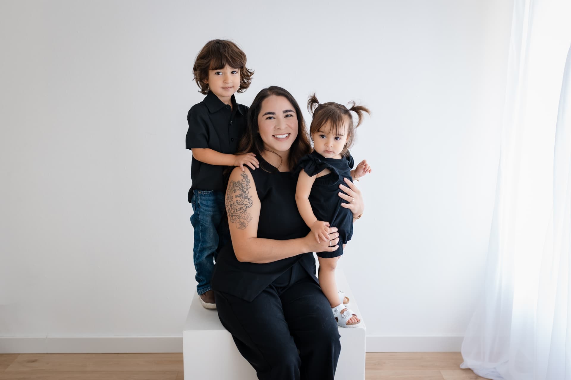 Isabel with her two children